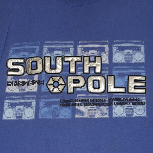 Southpole Mens T Shirt Graphic Print Blue Size L Authentic Collection Retro Y2K - Picture 3 of 7